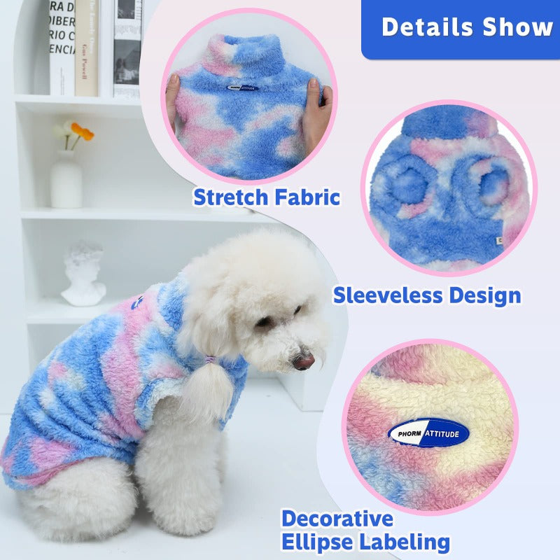 Dog Tie Dye Sweater Skin Friendly Soft Breathable Stretch Fleece