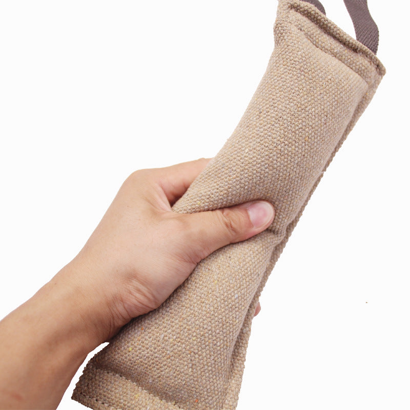 Dog Tug Toy Bite Pillow Strong Pull Dog Toy Training with 2 Rope Handles Toys