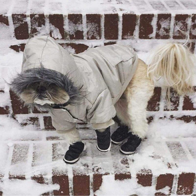 Dog Warm Coat Pet Dog Down Jacket Outdoor Snow Hoodie Jacket with Double Pockets