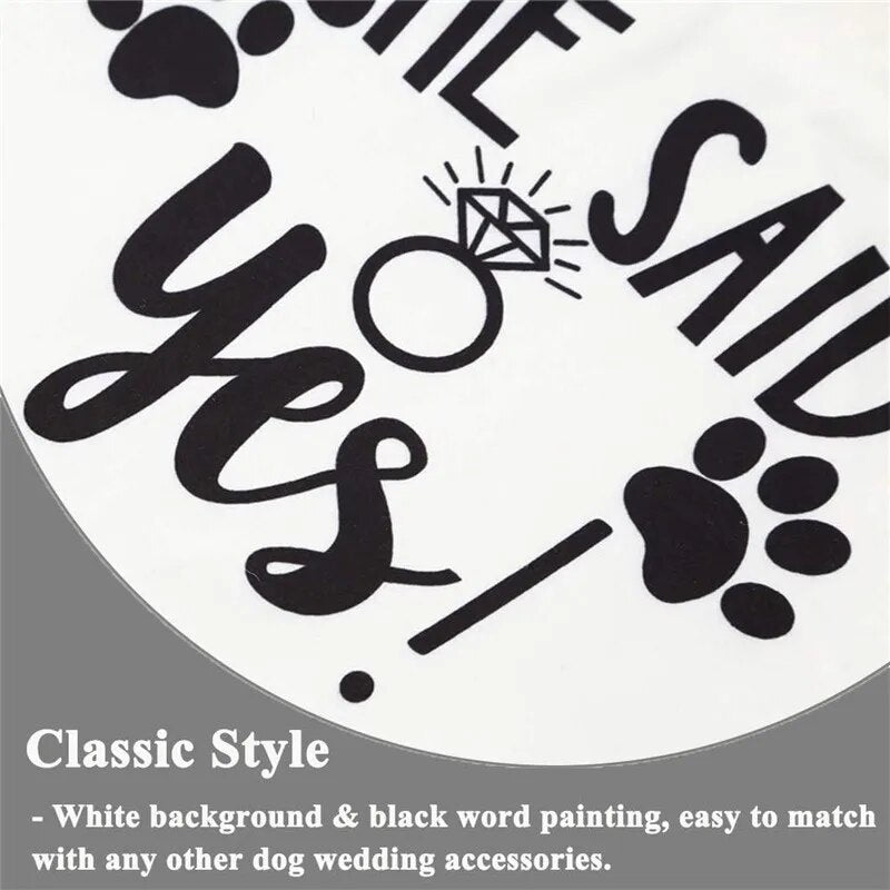 Dog Wedding Bandana My Humans are Getting Married She Said Yes Pet Triangle Bib