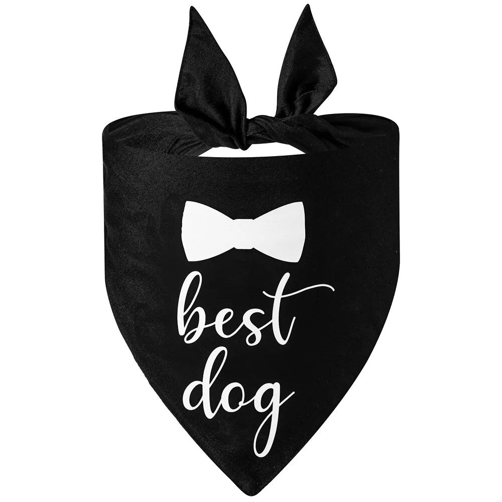 Dog Wedding Bandana My Humans are Getting Married She Said Yes Pet Triangle Bib