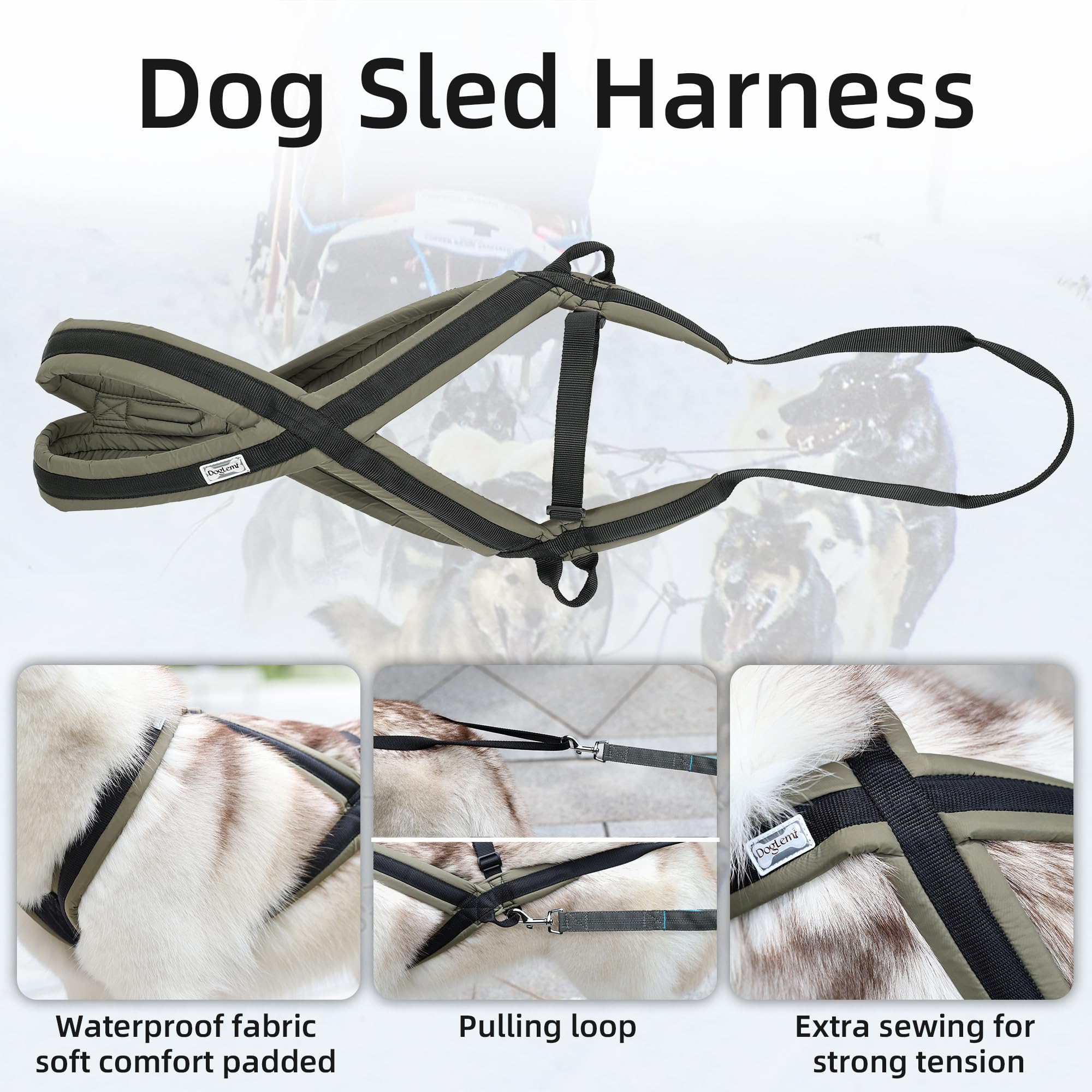 Dog Weight Pulling Harness Waterproof Dog Sled Harness with Adjustable Strap