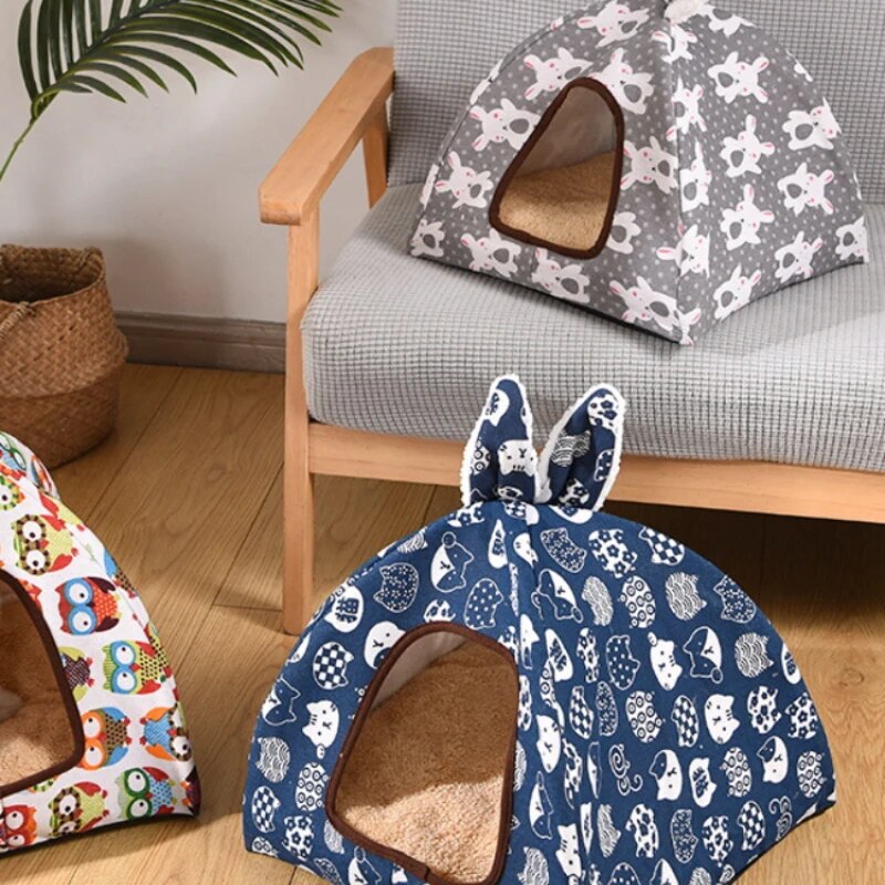 Dog Winter Kennel Warm Plus Velvet Yurt Removable Washable Dog House