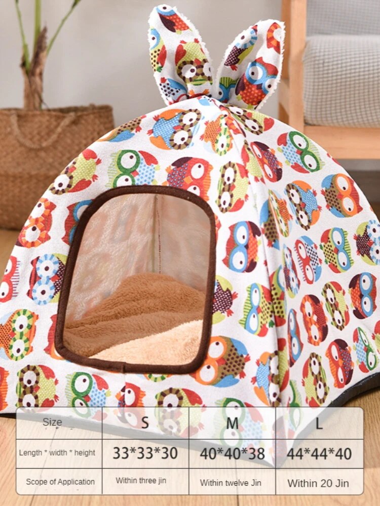 Dog Winter Kennel Warm Plus Velvet Yurt Removable Washable Dog House