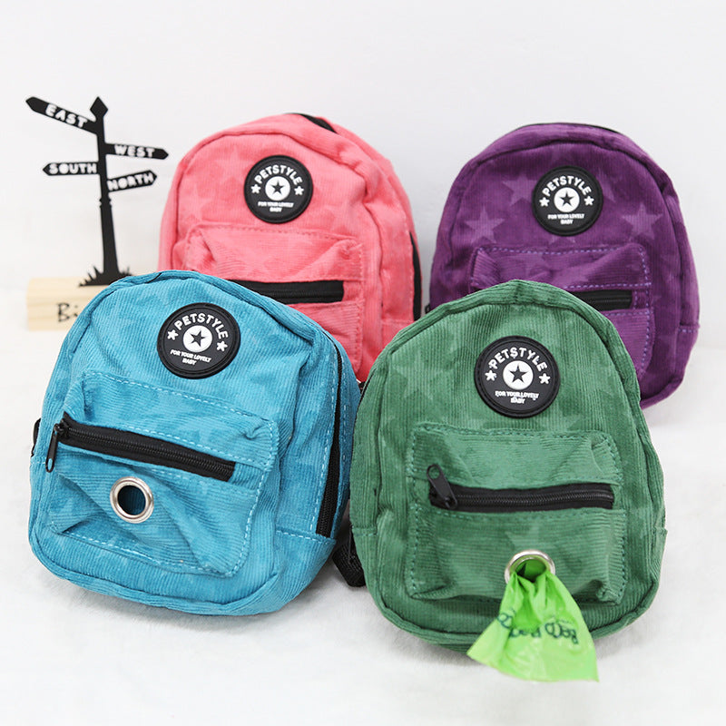 Dog Backpack Harness with Leash Adjustable Travel Hiking Walking Harness Backpack