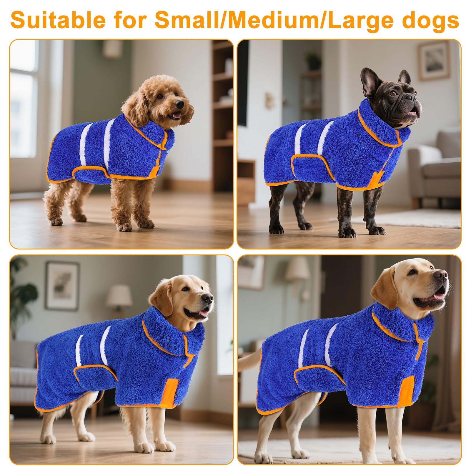 Dog Bathrobe Quick Drying Super Absorbent Dog Robes