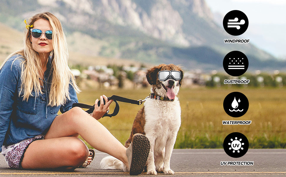 1Set Dog Goggles Medium-Large Dog Sunglasses Anti-dust Windproof Dog Goggles