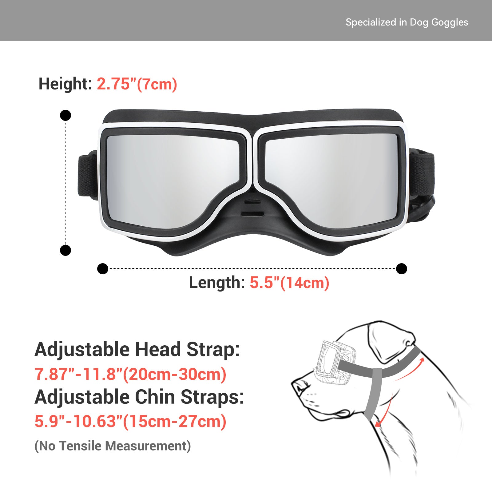 1Set Dog Goggles Medium-Large Dog Sunglasses Anti-dust Windproof Dog Goggles