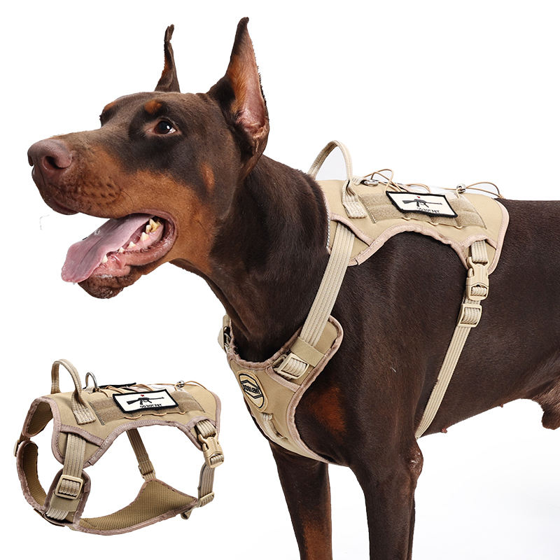 Dog Harness Adjustable Pet Harness Anti-Escape Outdoor Dog Walking Pet Dog Tactical Harness