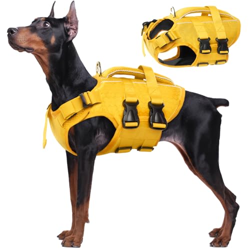 Dog Life Jacket High Flotation Dog Life Vest With Reflective & Rescue Handle For Swimming Boating