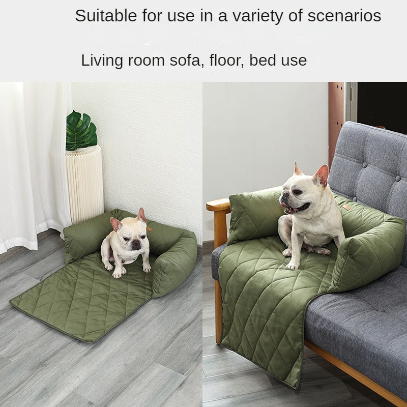 Dog Sofa Bed Mat With Zipper, Removable And Washable Liner