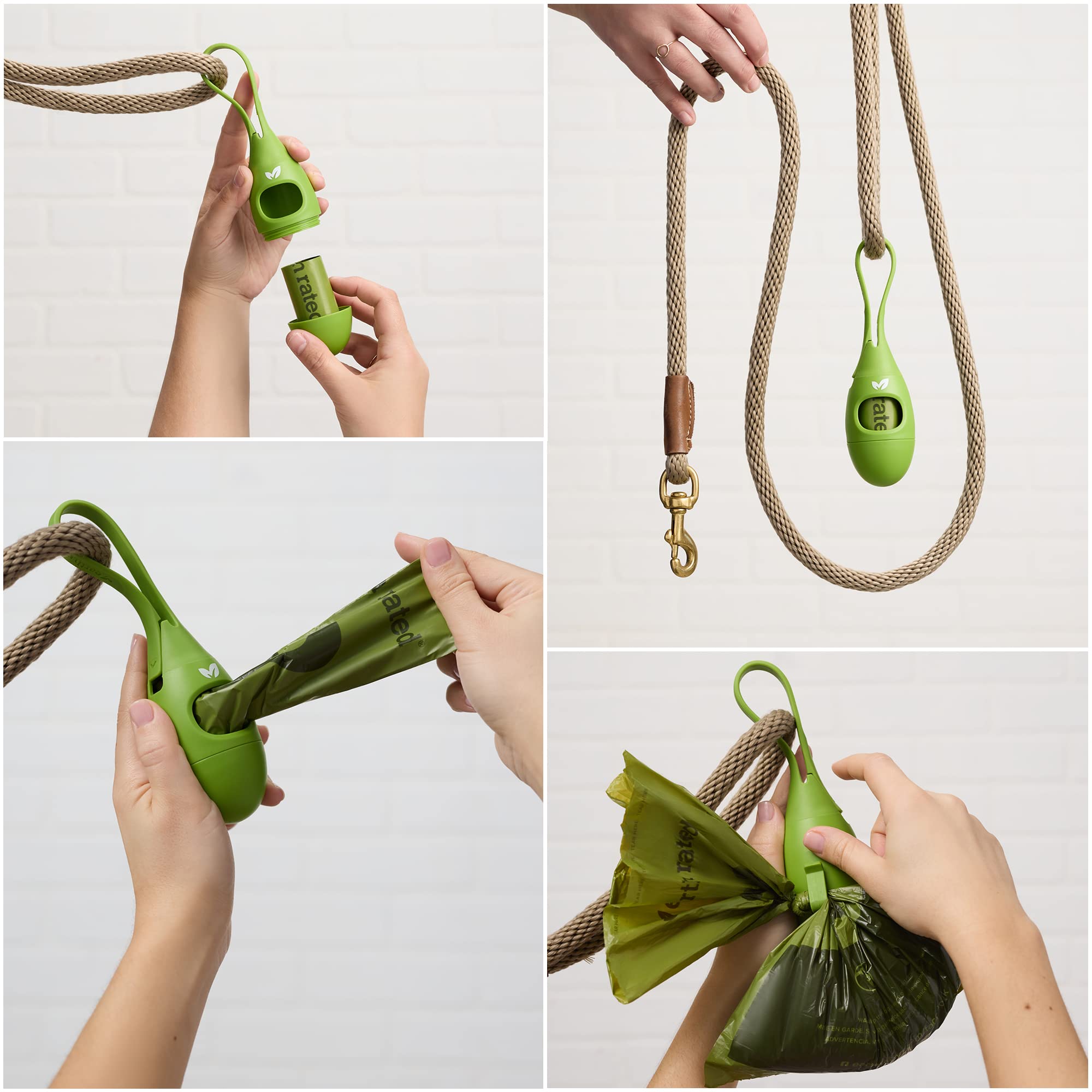 Dog Poop Bag Set With 1Poop Bag Dispenser and 15Waste Bags