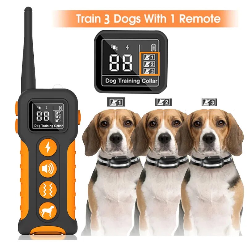 Electric Dog Training Collar With Remote Control With 9 Different Sounds Rechargeable Waterproof Anti Barking Collar