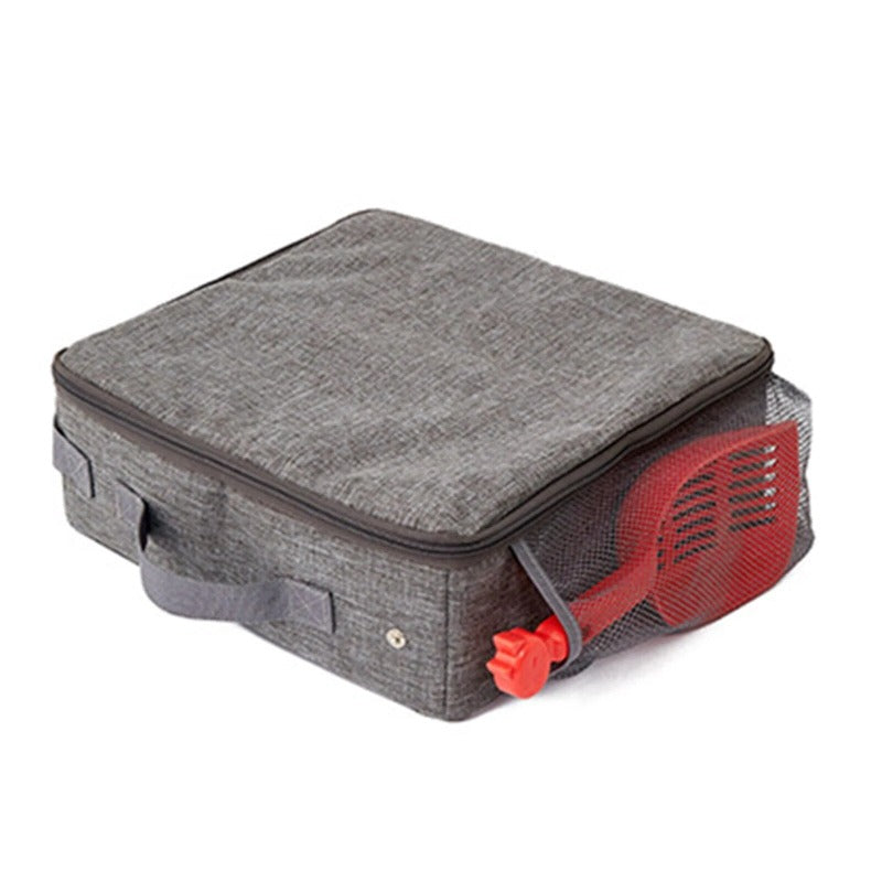 Portable Foldable Cat Travel Litter Box With Zipper Waterproof Oxford Cloth PP Board