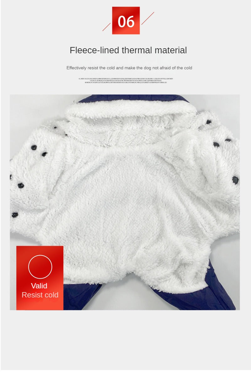 Fall and Winter Reflective Warm Four Legged Dog Clothes