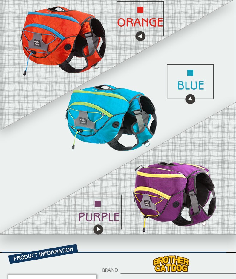 Nylon Large Dog Animal Backpack Harness Vest