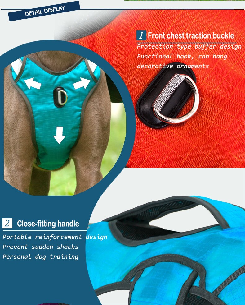 Nylon Large Dog Animal Backpack Harness Vest