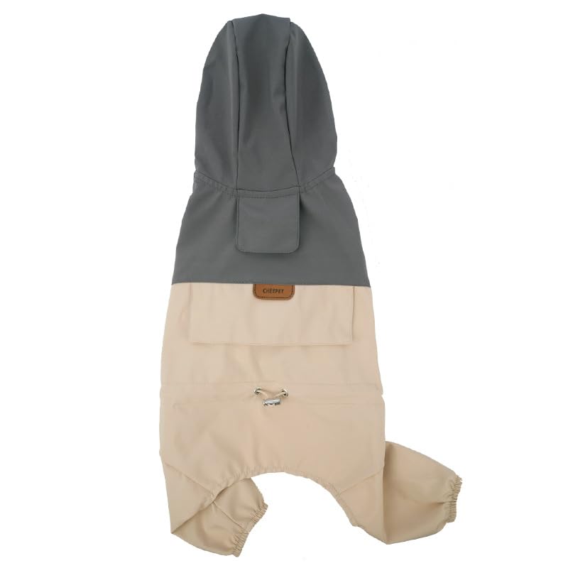 Four-Legged Waterproof Dog Raincoat with Night Reflective Strip and Hat Hooded Rain Coat Jacket