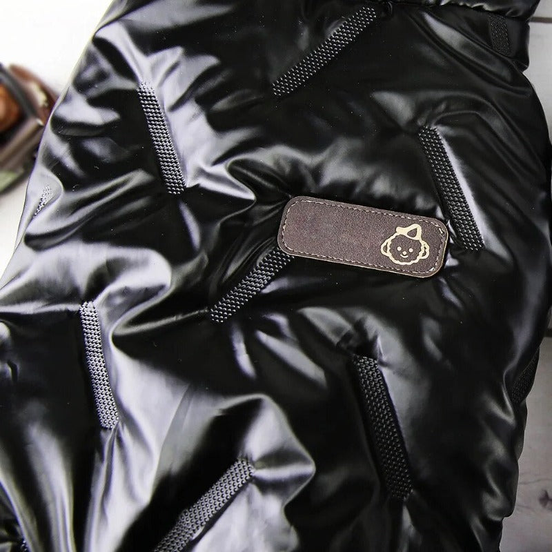 Fullbody Dog Coat with Winter Warm Fleece Lining Waterproof Windproof Dog Jacket Hooded Snowsuit