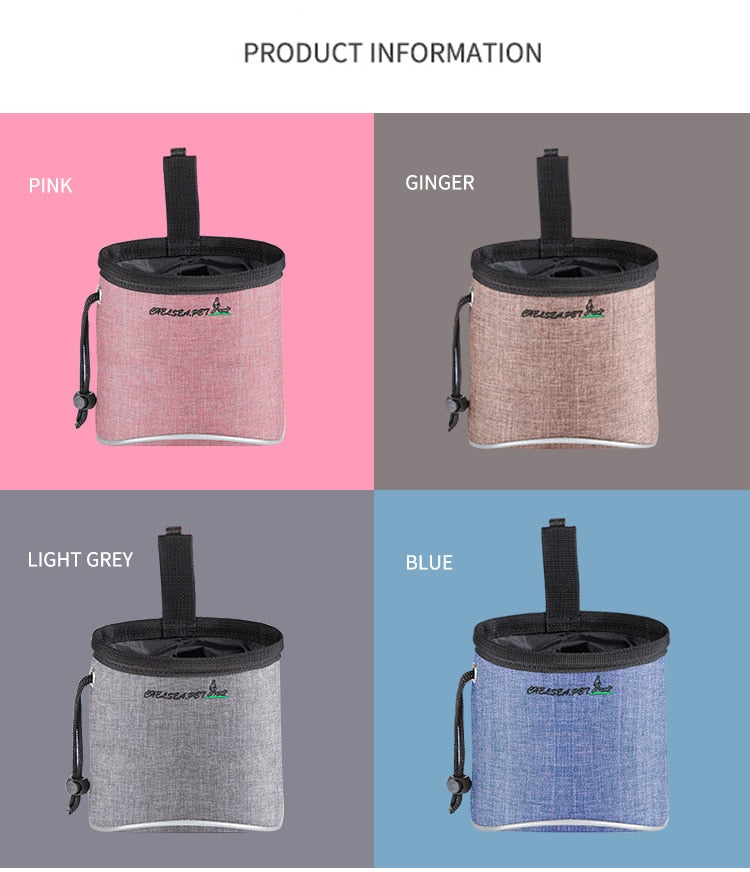 Portable Reflective Dog Training Treat Bag Detachable Dog Food Snack Bag