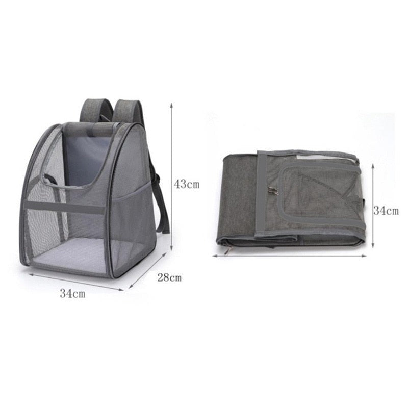 Breathable Pet Cat Carrier Backpack Large Capacity Cat Dogs Carrying Bag Folding Pet Chest Portable Outdoor Travel Pets Carrier