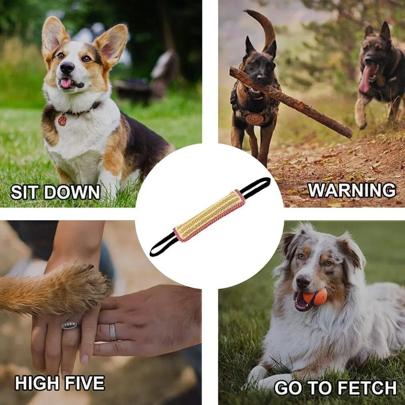 Professional Dog Bite Training Set Dog Tug Toy Jute Bite Pillow with 2 Handles