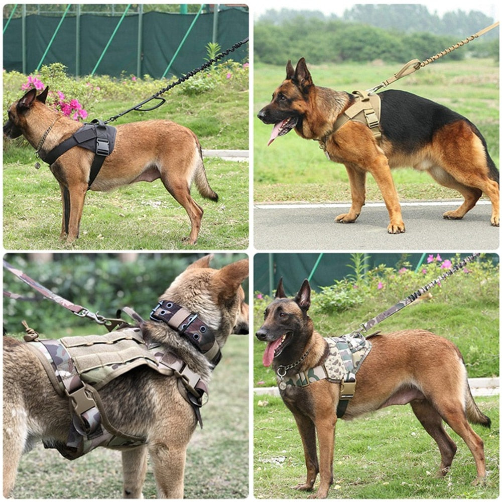 Dog Harness Leash Set Tactical Chest Vest Adjustable