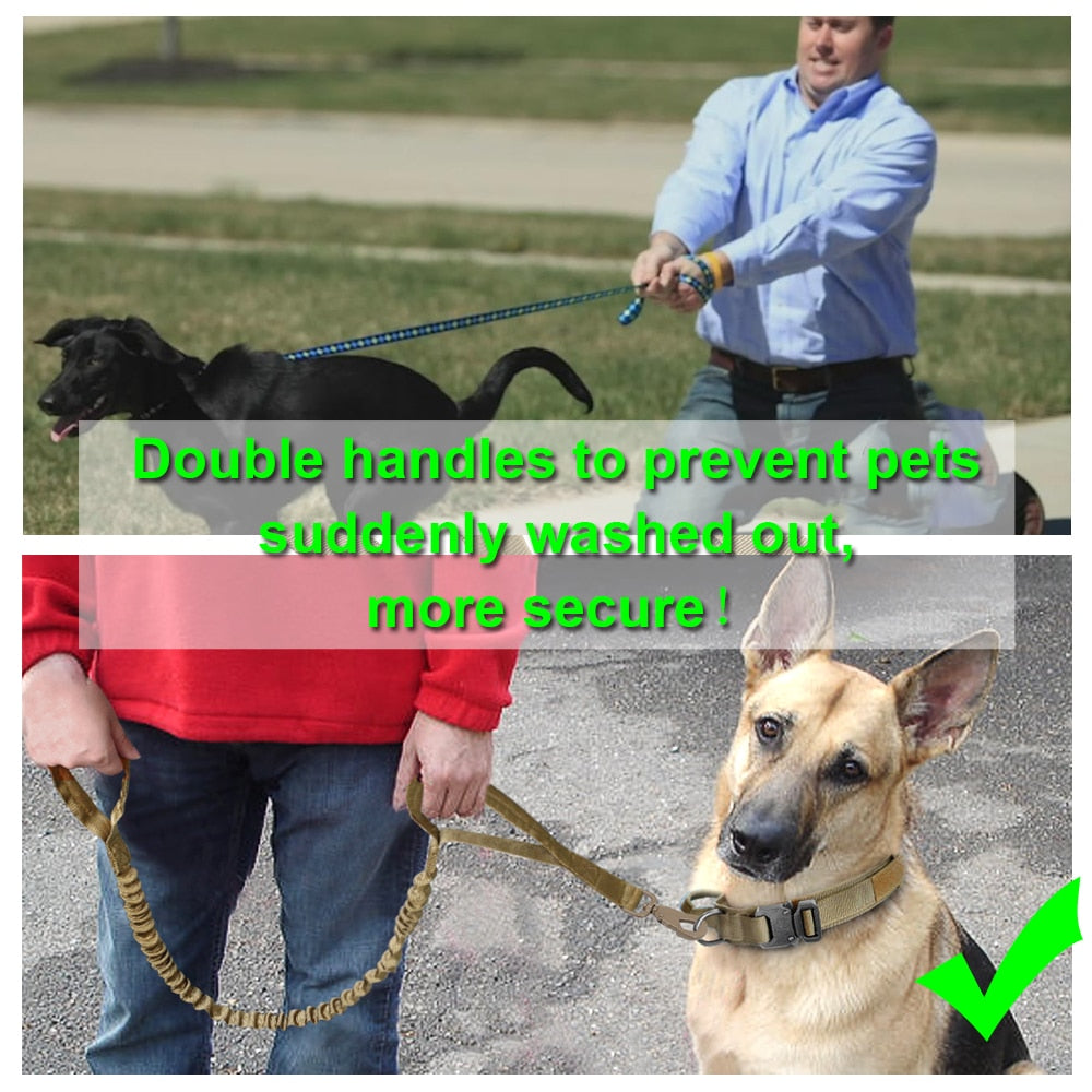 Adjustable Durable Tactical Dog Collar Leash Set