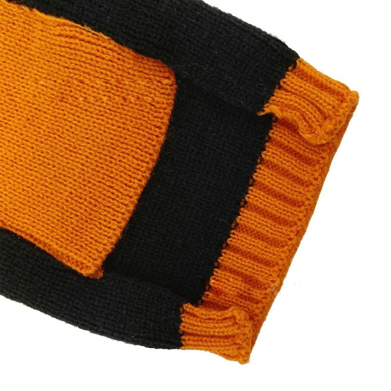 Halloween Dog Sweater Thick High Collar Thick Pumpkin Pattern Sweater