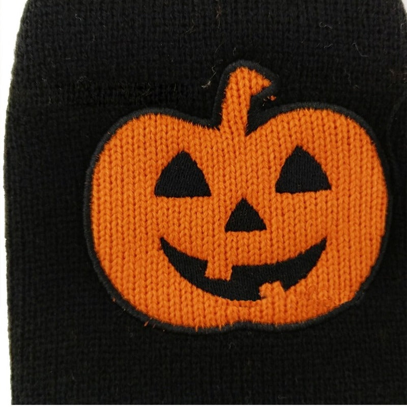 Halloween Dog Sweater Thick High Collar Thick Pumpkin Pattern Sweater