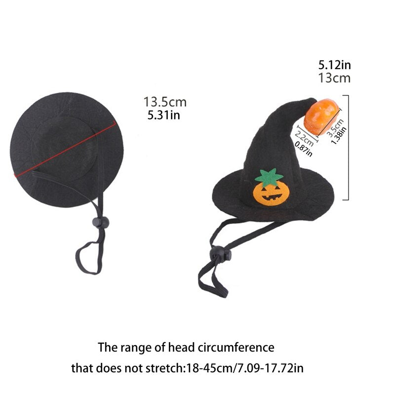 Pet Dog Hats Adjustable Pet Dog Cosplay Witch Hat