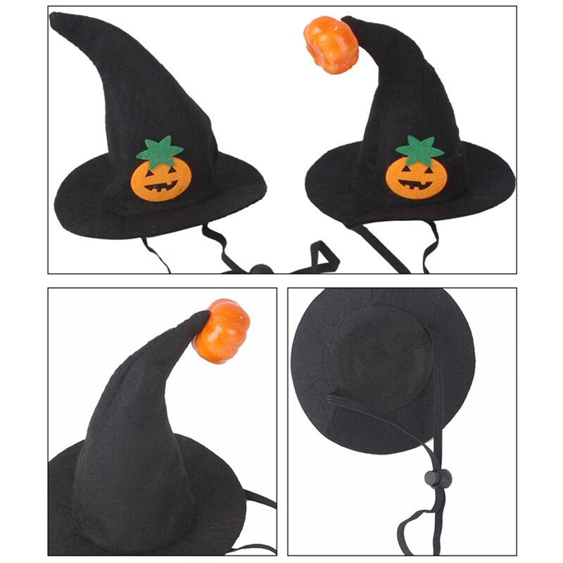 Pet Dog Hats Adjustable Pet Dog Cosplay Witch Hat