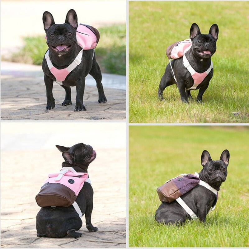 Pet Dog Carrier Backpack With Poop Bag Container Dog Saddle Bag Backpack Harness