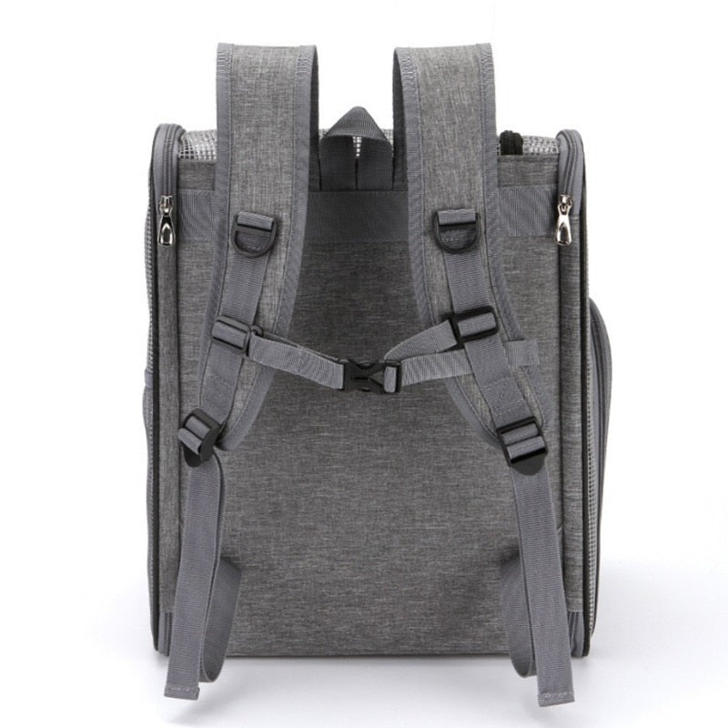 Breathable Pet Cat Carrier Backpack Large Capacity Cat Dogs Carrying Bag Folding Pet Chest Portable Outdoor Travel Pets Carrier