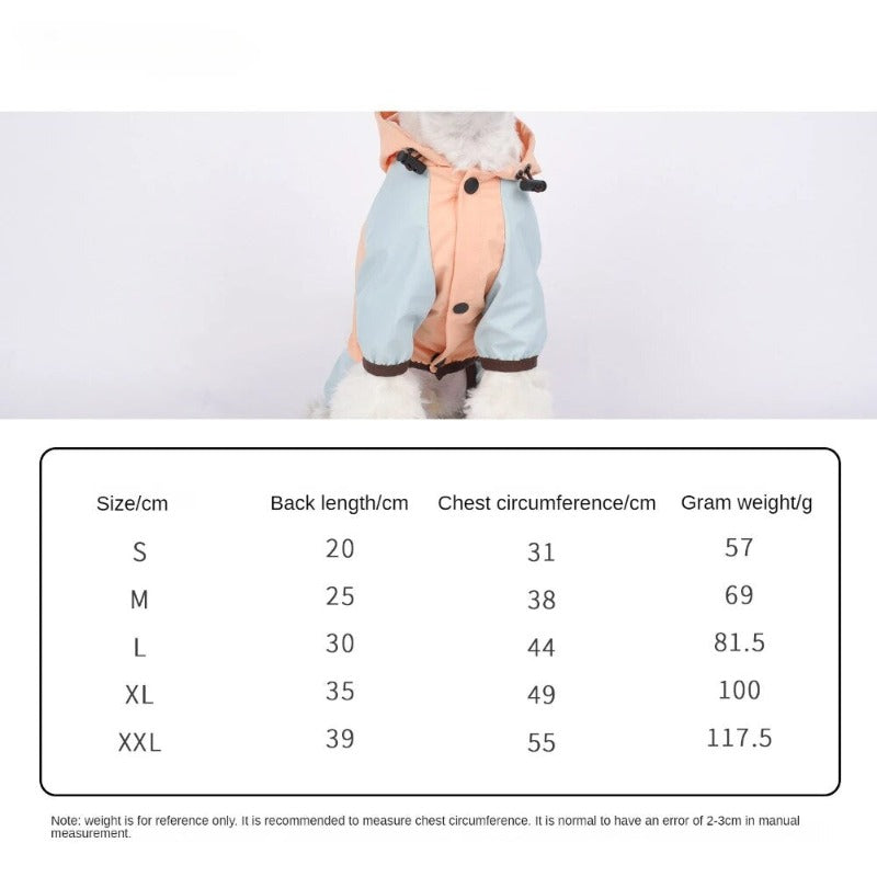 Dog Hooded Raincoat Waterproof and Reflective Dog Rain Coat