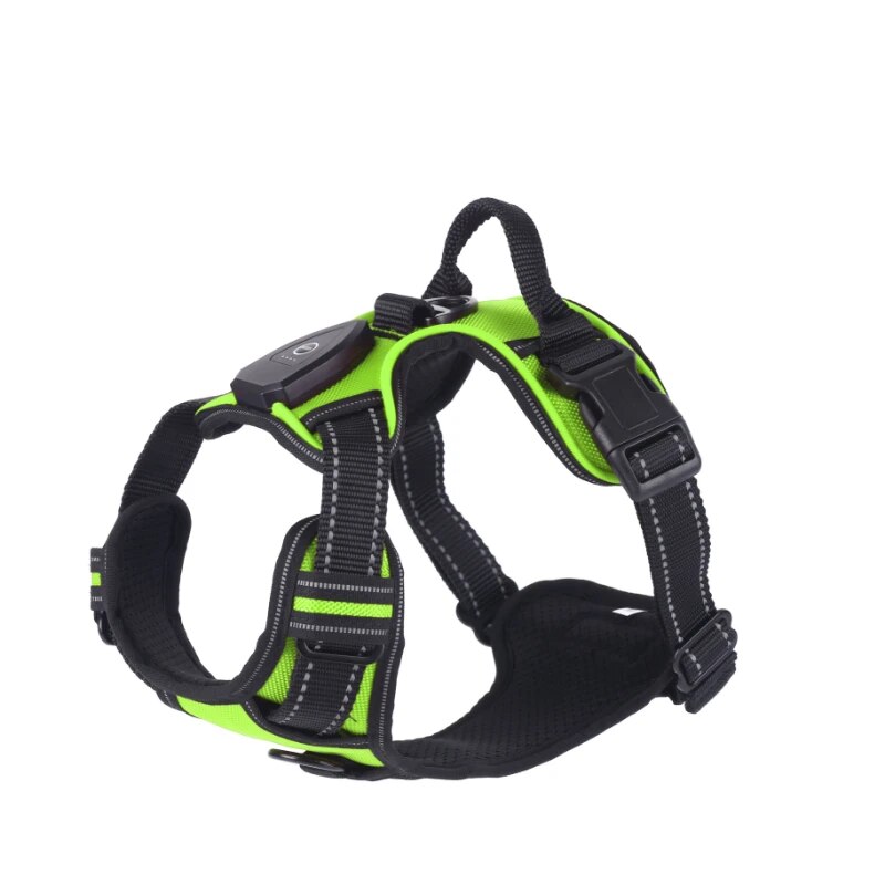 LED Dog Harness Reflective Adjustable Durable Light Up Dog Harness