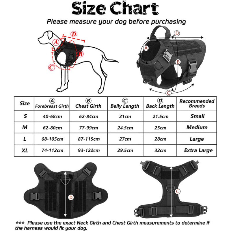 Large Dog Harness And Leash Set Shepherd Malinois Training Walking 5pcs Set