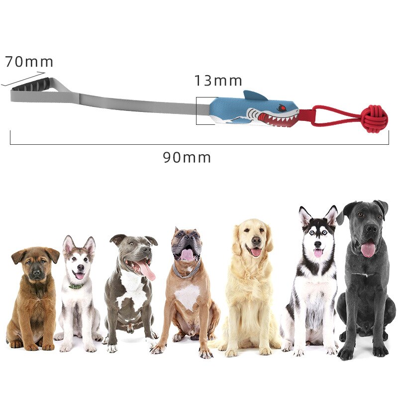 Large Dog Tug of War Interactive Squeak Toys With Strong Handles Ball