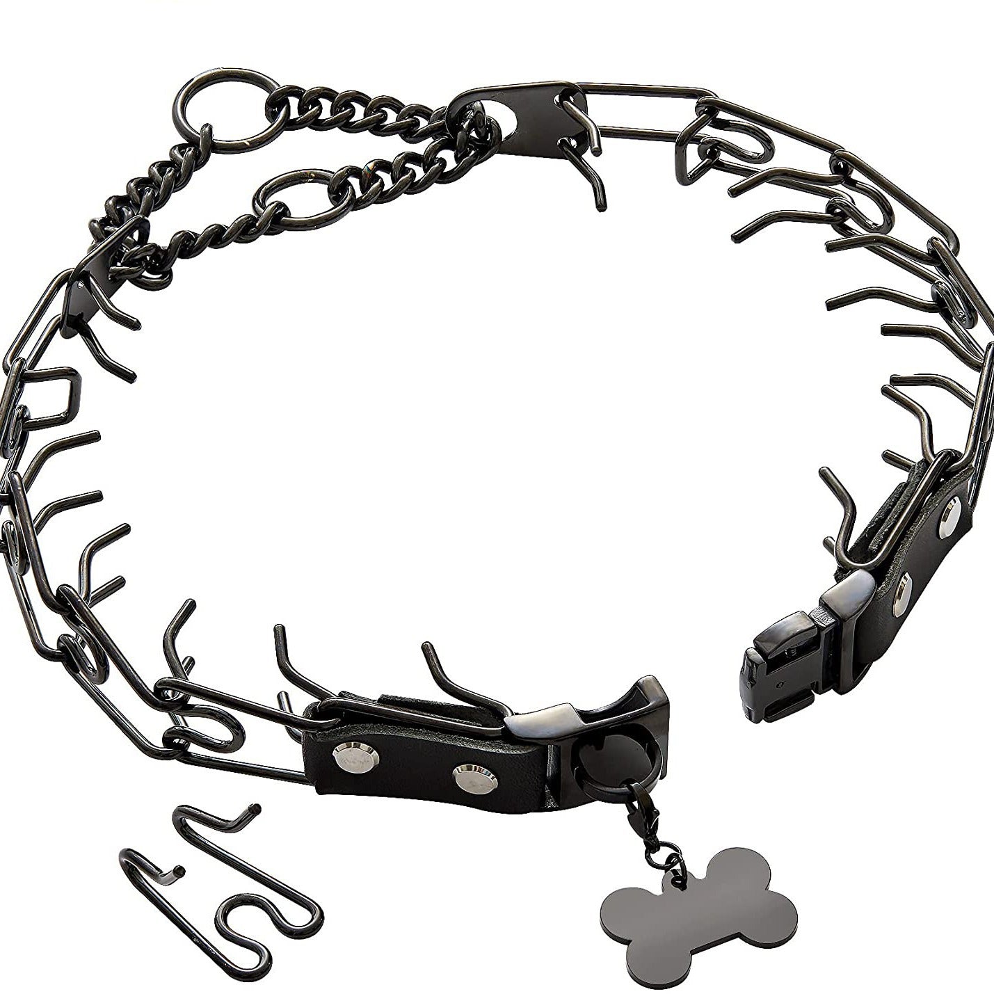 Premium Stainless Steel Rivet Prong Dog Training Collar Heavy Duty Dog Collar