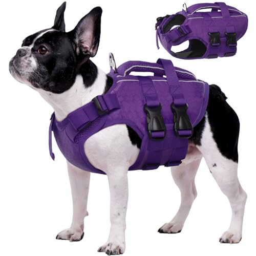 High Flotation Swimming & Boating Adjustable Sizes Lightweight Dog Life Preserver with Rescue Handle