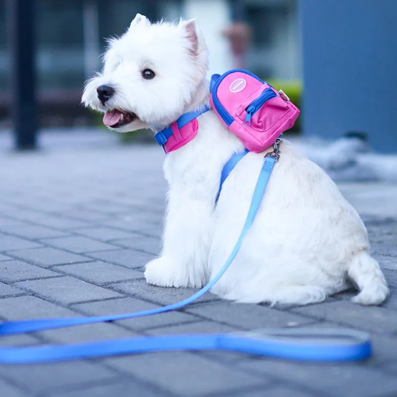Dog Hand Holding Rope Chest Strap Suit Vest with Bag