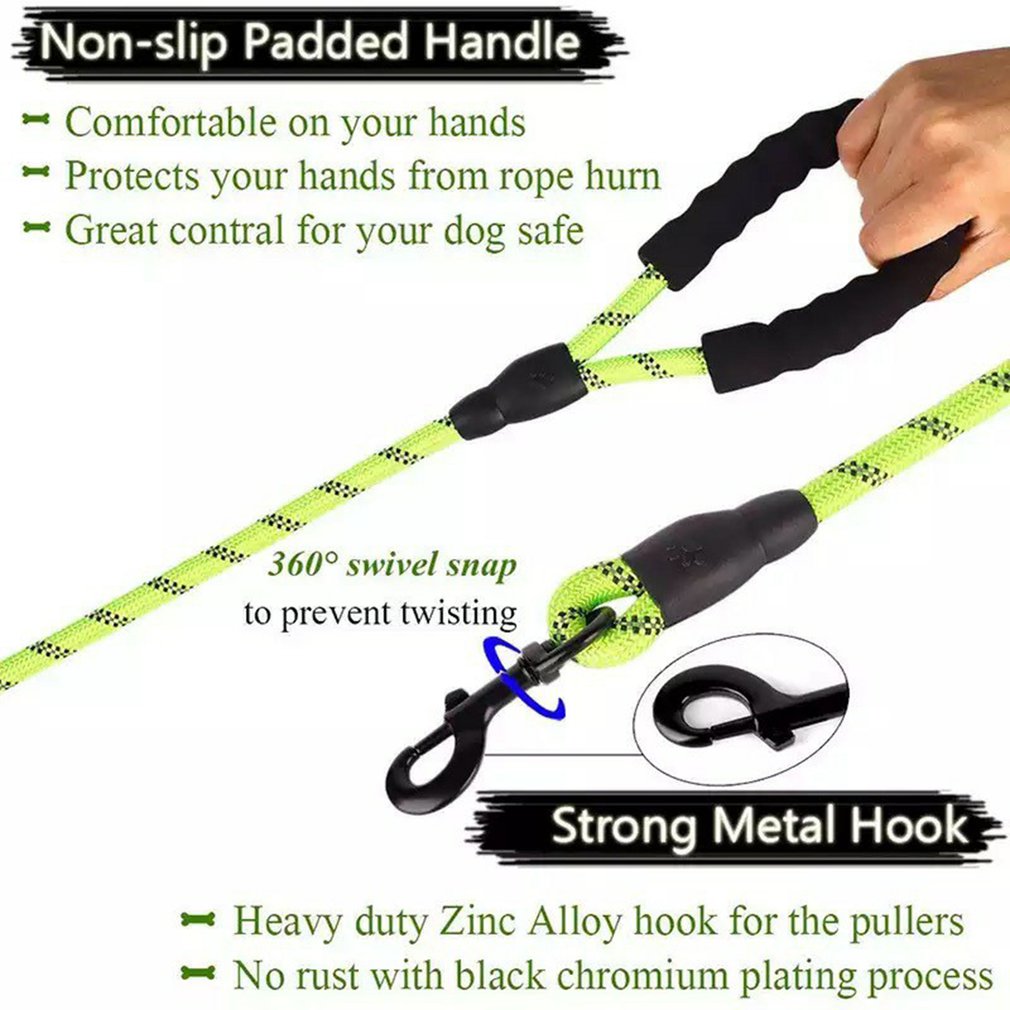 Nylon Reflective Dog Harness Leash For Medium Large Dogs Leads