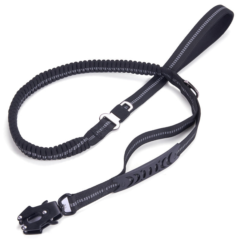 Heavy Duty Tactical Bungee Dog Leash Reflective Shock Absorbing Leashes with Car Seatbelt