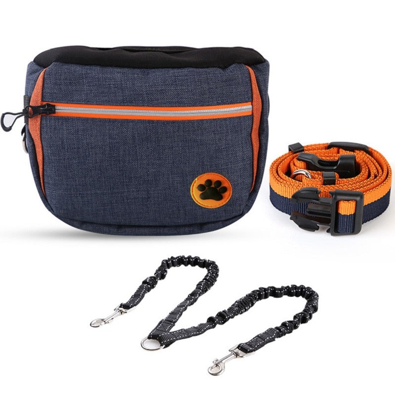 Outdoor Dog Treat Bag Pet Dog Training Large Capacity Detachable Hands-Free Waist Bag