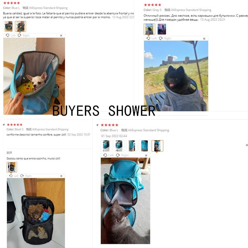 Foldable Pet Dog Travel Double Backpack For Pet Dog Travel