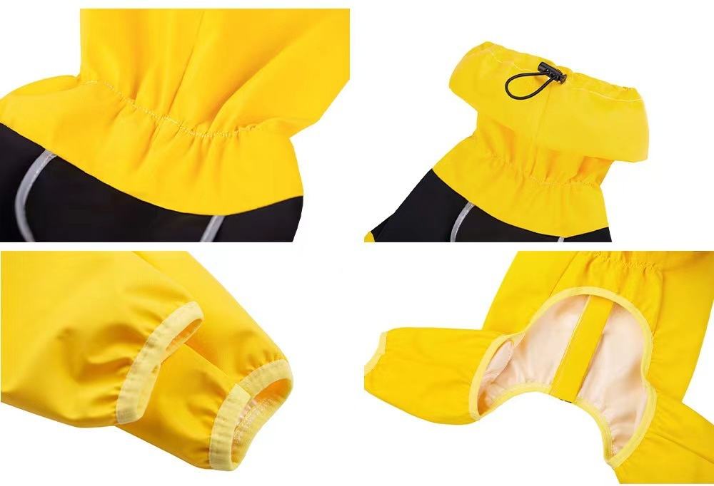 Outdoor Reflective Line Safety Four Legs Big Dog Clothes Waterproof Dog Raincoat