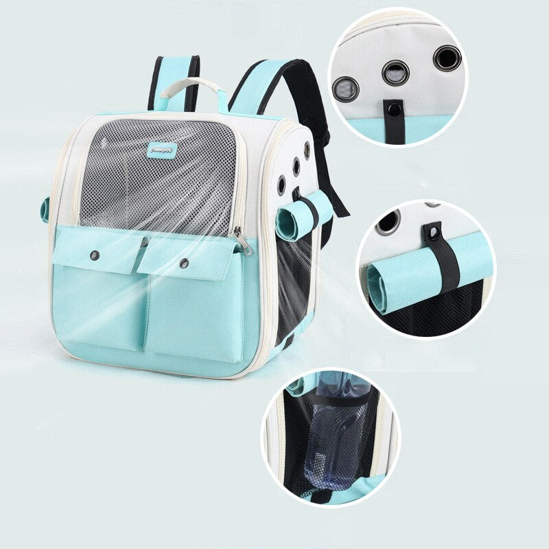 Oxford Cat Cage Shaped Backpack Handbags Foldable Breathable Pet Trave Backpacks