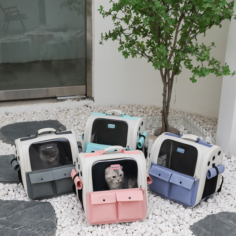 Oxford Cat Cage Shaped Backpack Handbags Foldable Breathable Pet Trave Backpacks