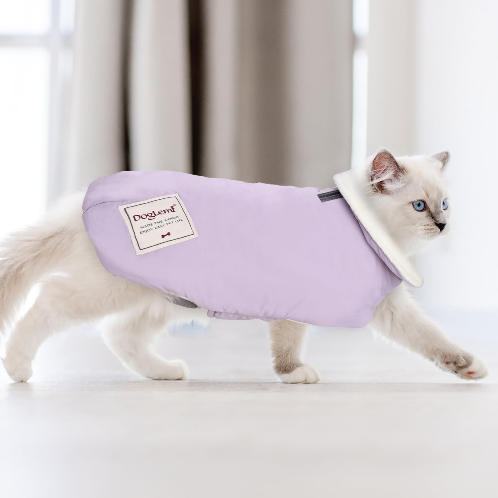 Puffer Vest Dog Jacket Turtleneck Cozy Fleece Dog Coat