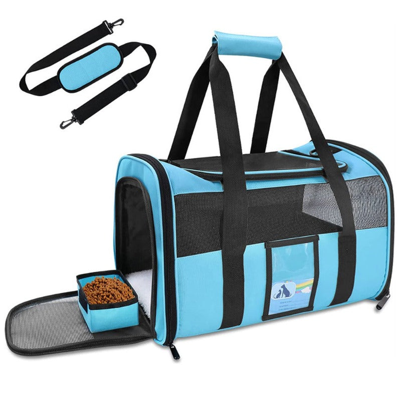 Pet Carrier Bags Transport Bag With Locking Safety Zippers Portable Outdoor Travel Handbag